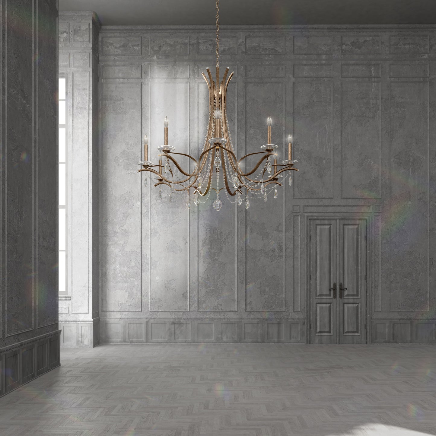 Schonbek Va8339N-76S 9 Light Crystal Chandelier, Heirloom BronzeBy Schonbek