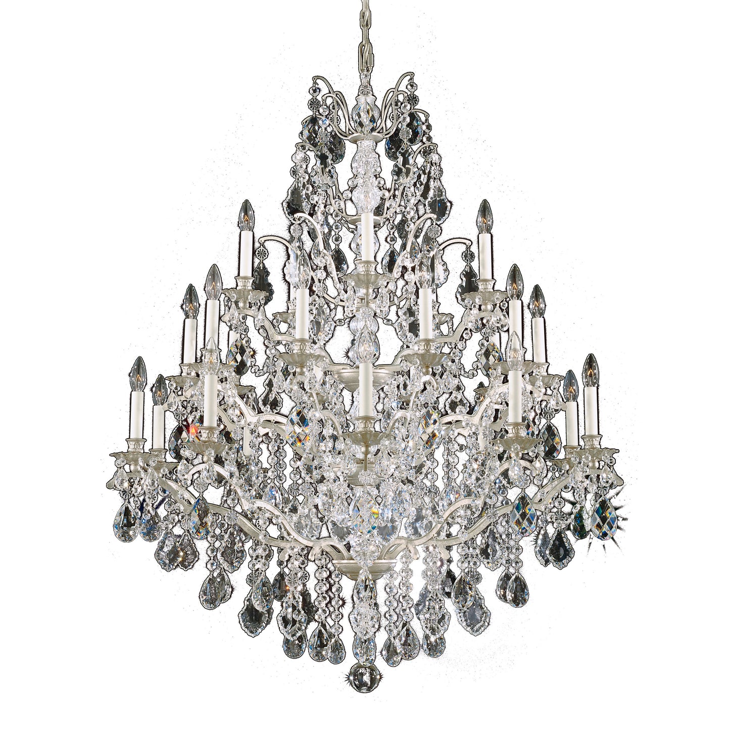 Schonbek 5775-48L 25 Light Crystal Chandelier, Antique SilverBy Schonbek