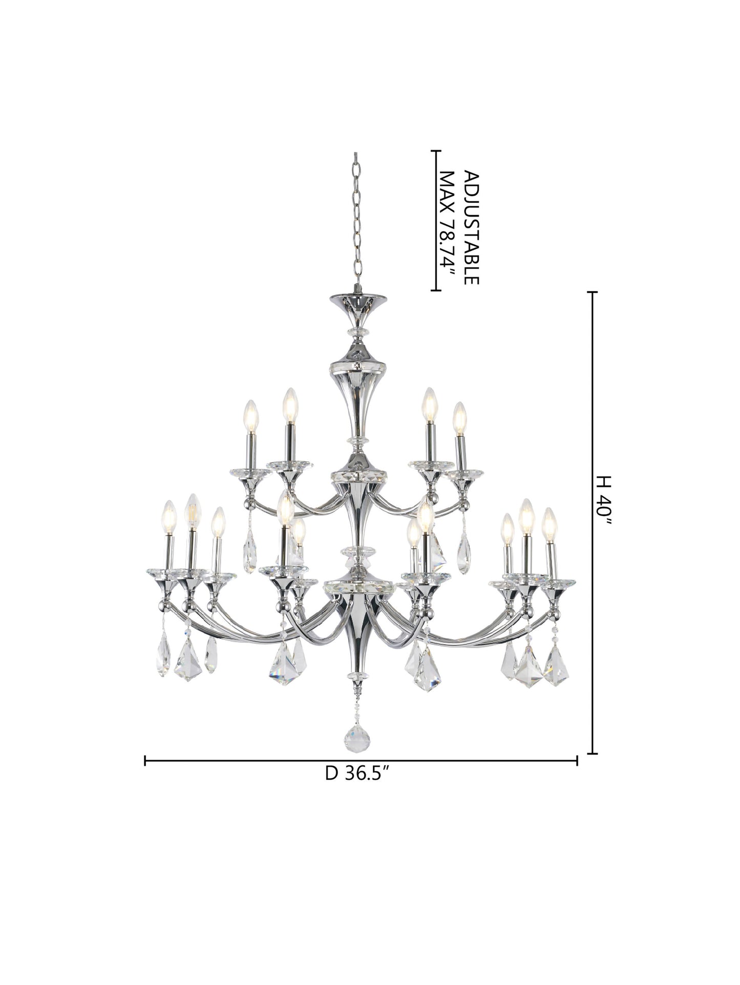 15-Light Two Tier Chrome FrameBy Design Living