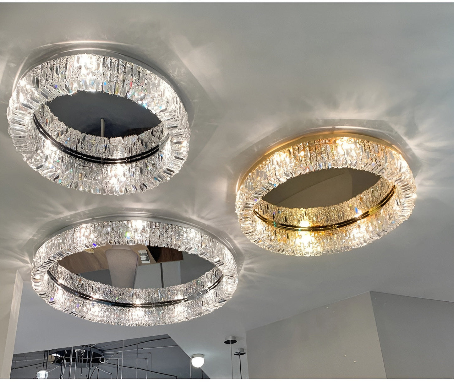 Carcare | Eminent Drum Crystal Chandelier for Ceiling, Gold, 39.4''By Miron Demid LLC