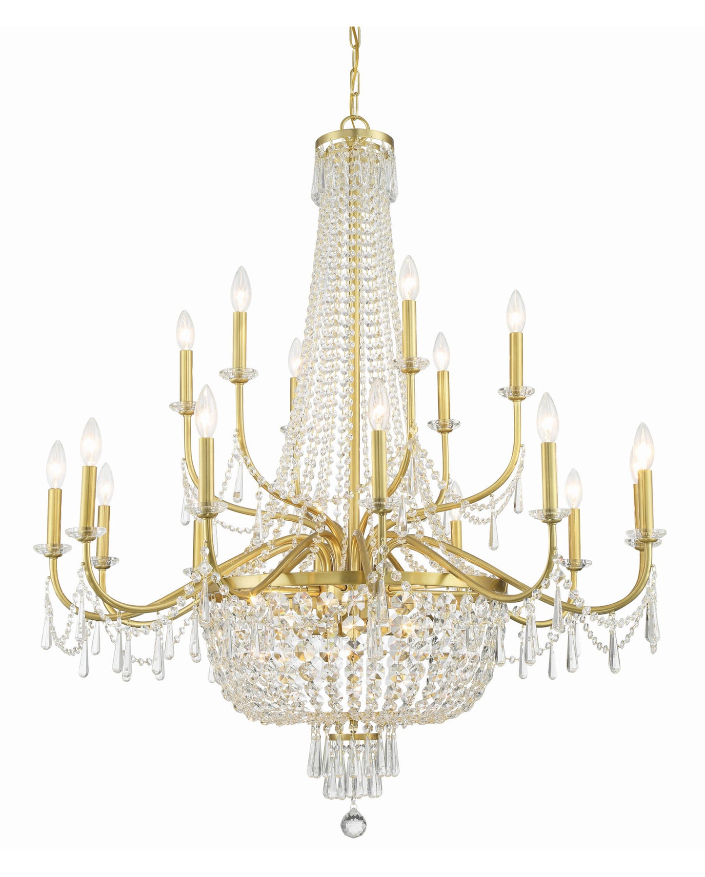 Crystorama Lighting Group HWD-7722 Haywood 40"W 22 Light Crystal - Aged BrassBy Crystorama Lighting