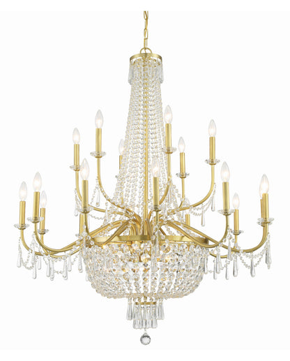 Crystorama Lighting Group HWD-7722 Haywood 40"W 22 Light Crystal - Aged BrassBy Crystorama Lighting