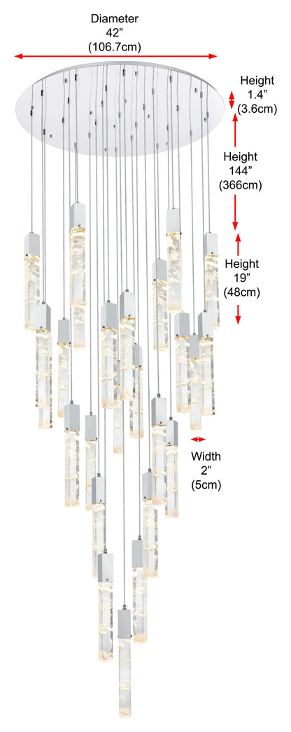 Home Living 42" Chandelier, ChromeBy Home Living