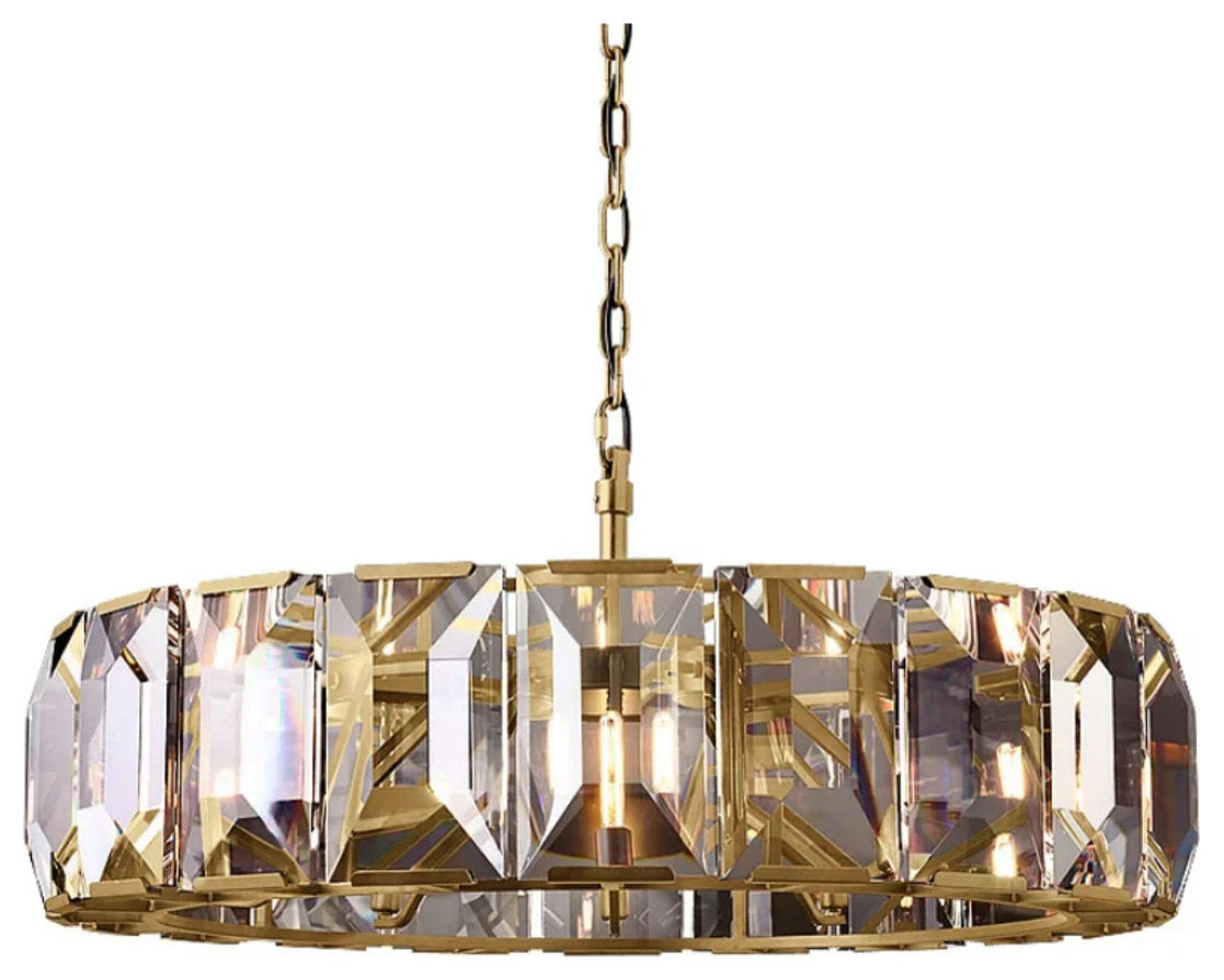 Villano Crystal Chandelier, Gold, 60"By Morsale.com