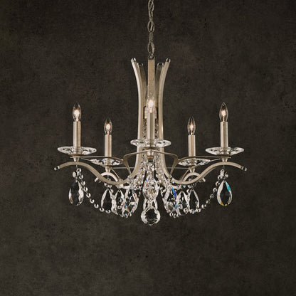 Schonbek Va8355N-48H 5 Light Crystal Chandelier, Antique SilverBy Schonbek