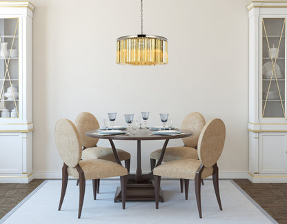 Elegant Lighting 1208D31-GT/RC Sydney 8 Light 32"W Crystal Drum - Matte BlackBy Elegant Furniture & Lighting