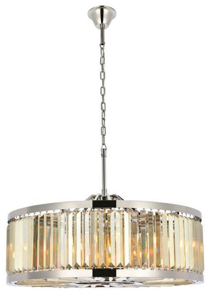 Elegant Lighting 1233D35-GT/RC Chelsea 10 Light 36"W Crystal Drum - PolishedBy Elegant Furniture & Lighting