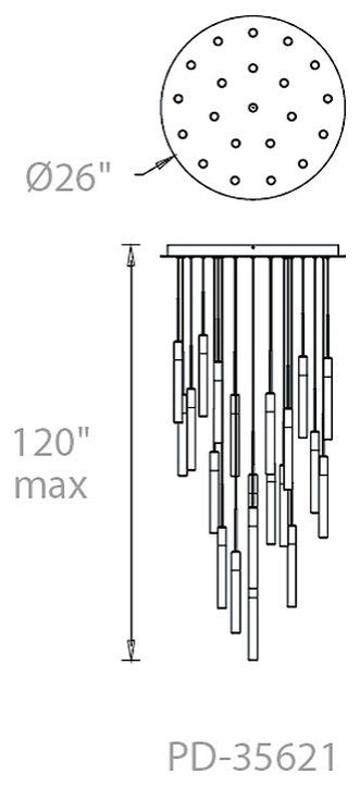 Modern Forms PD-35621 Magic 21 Light 26"W LED Multi Light Pendant - PolishedBy Modern Forms