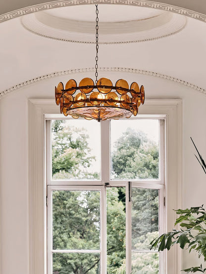 Solaris Disc Glass Chandelier