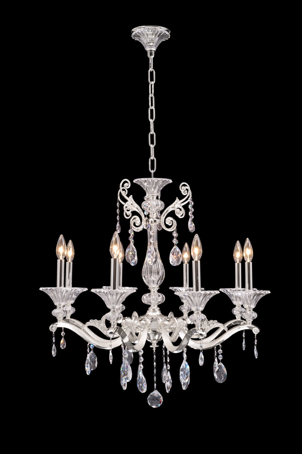 Vasari 29x28" 8-Light Classic Chandelier by AllegriBy Allegri Crystal by Kalco Lighting