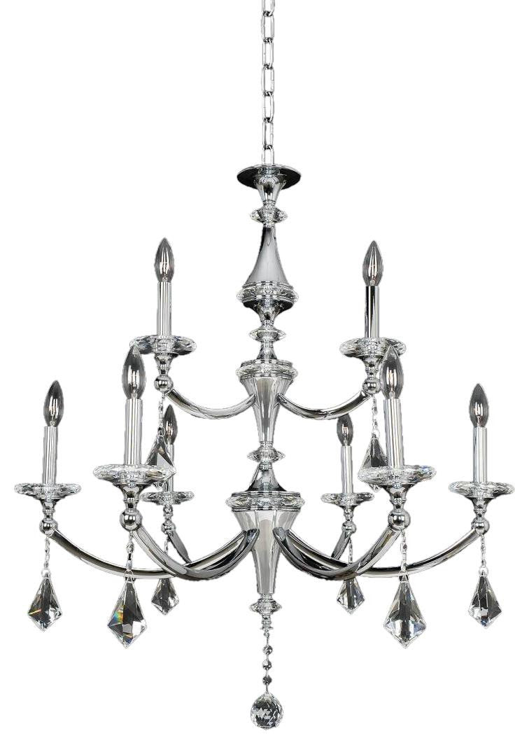 Chandelier Kalco Floridia Modern Classic 2-Tier Tiered 9-Light ChromeBy KALCO LIGHTING