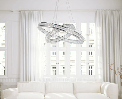 Maxim 39777 Eternity 30" Adjustable Ring LED Crystal Pendant - Polished ChromeBy Maxim Lighting International