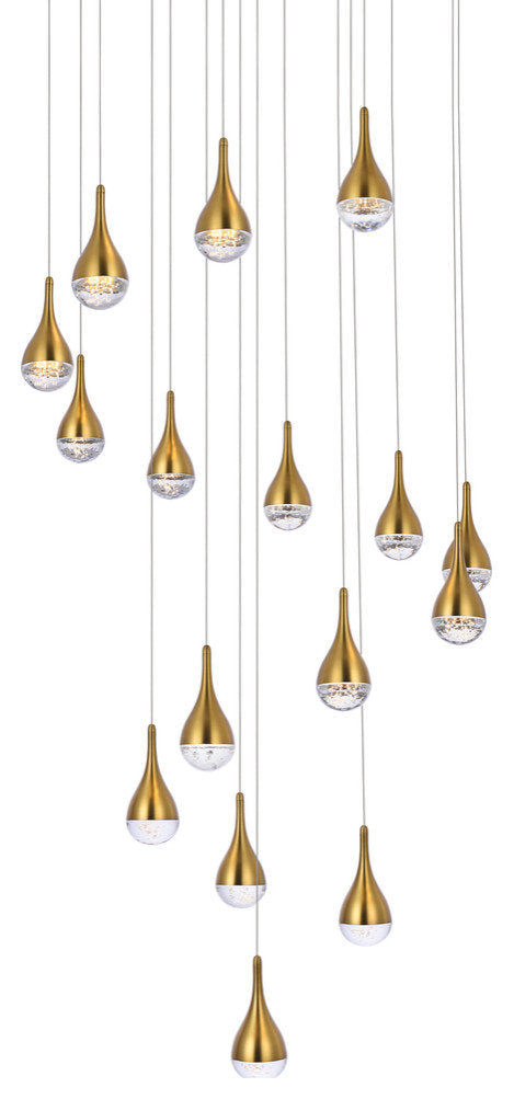 Elegant Lighting Amherst 36" Led Chandelier in Satin GoldBy Elegant Furniture & Lighting