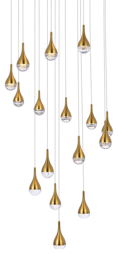 Elegant Lighting Amherst 36" Led Chandelier in Satin GoldBy Elegant Furniture & Lighting