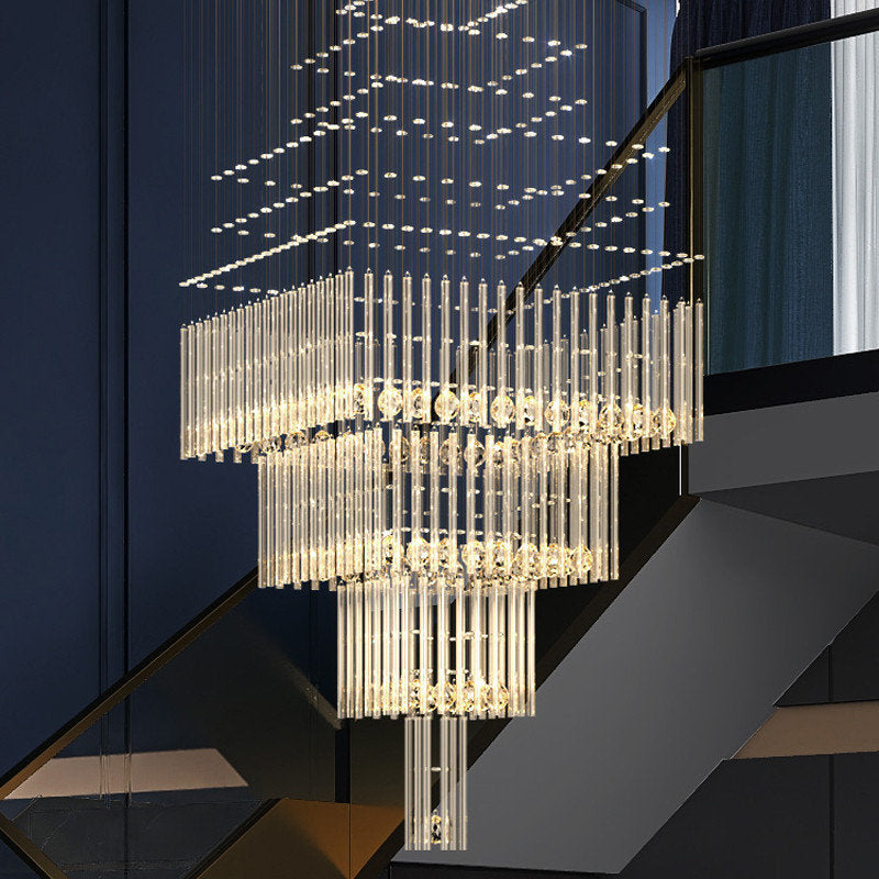 Tourrette-Levens | Modern Crystal LED Ceiling Chandelier with Square Base, 13 Lights, Warm LightBy Miron Demid LLC