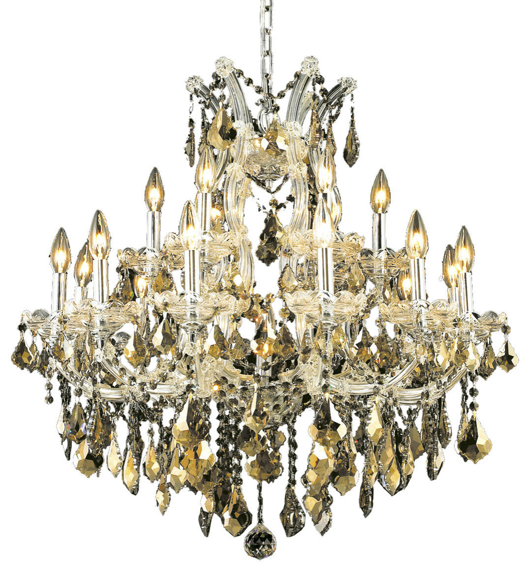 Maria Theresa 19-Light Chandelier, Chrome With Smoky Royal Cut CrystalBy Elegant Furniture & Lighting