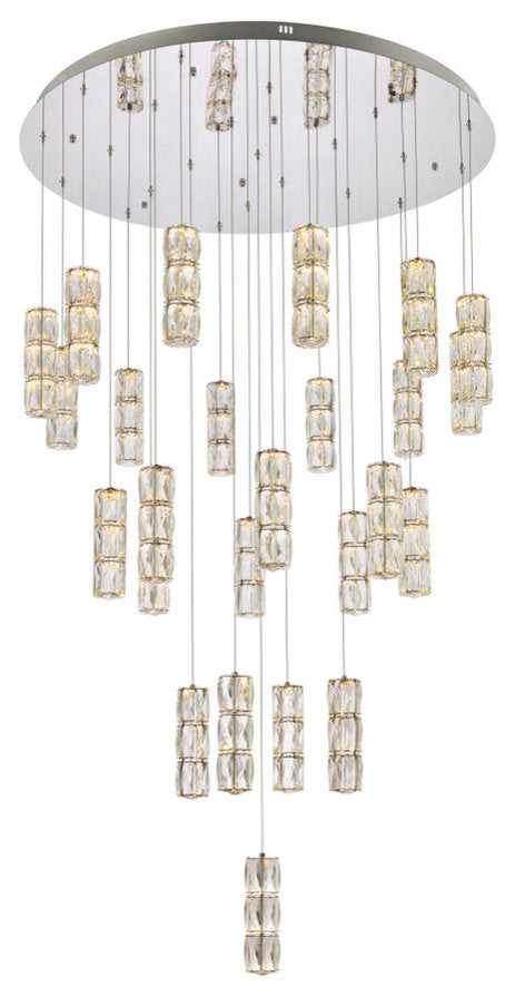 Elegant Lighting Polaris 42" Led Chandelier in ChromeBy Elegant Furniture & Lighting