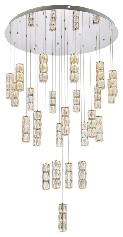 Elegant Lighting Polaris 42" Led Chandelier in ChromeBy Elegant Furniture & Lighting