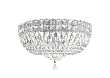 Schonbek 5893-40S 5 Light Crystal Flush, Polished SilverBy Schonbek