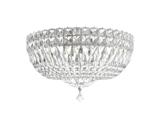 Schonbek 5893-40S 5 Light Crystal Flush, Polished SilverBy Schonbek