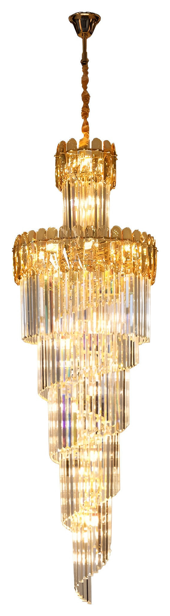 Le Cannet | Luxury Spiral Crystal Chandelier For Stairway, Smoky Gray, 15.8''By Miron Demid LLC