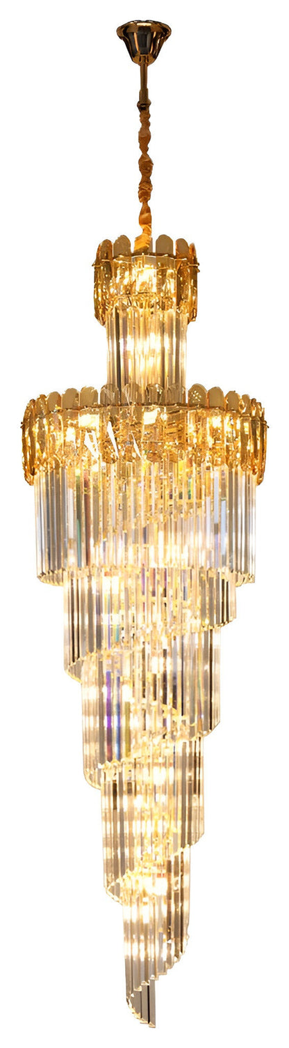Le Cannet | Luxury Spiral Crystal Chandelier For Stairway, Smoky Gray, 15.8''By Miron Demid LLC