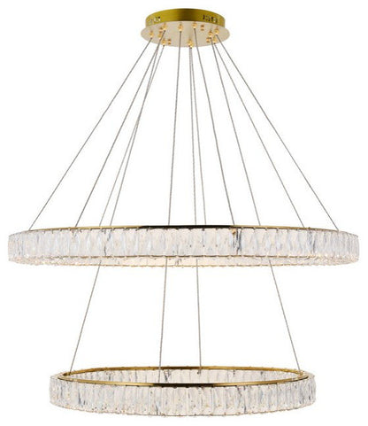 Madeleine Integrated LED Light Gold Chandelier Clear Royal Cut CrystalBy Home Living
