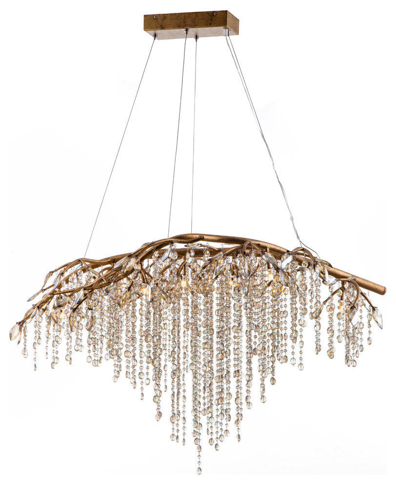 Gold Crystal Branch Chandelier, GoldBy Design Living