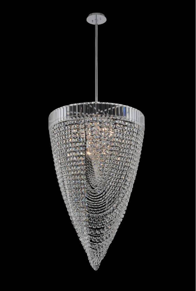 Allegri Mira 26" Foyer Pendant, ChromeBy Allegri Crystal by Kalco Lighting
