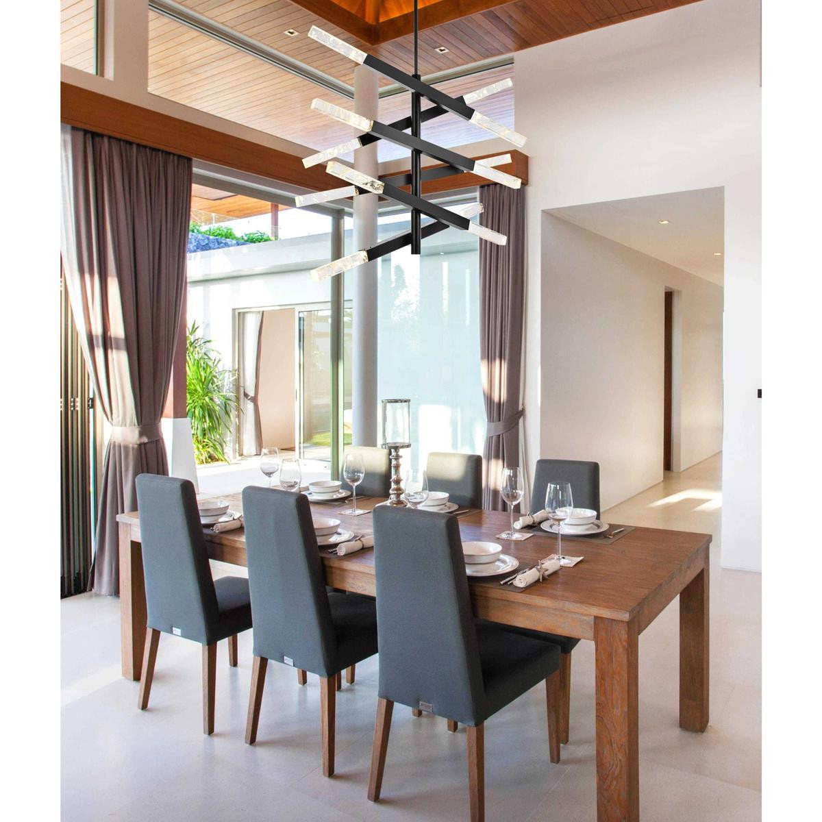 Ari 12 Light Pendant, BlackBy Elegant Furniture & Lighting