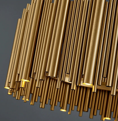 Genappe | Luxury Drum Gold Stainless Steel Chandelier, 19.7"By Miron Demid LLC