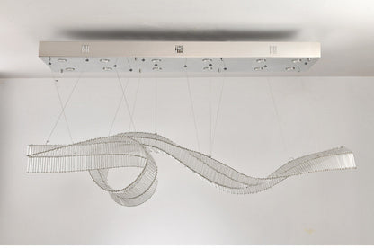 Alassio | Creative LED Chandelier in the Shape of Ribbon, Gold, L47.2" / L120.0cm, Cool Light, Non-DimmableBy Miron Demid LLC