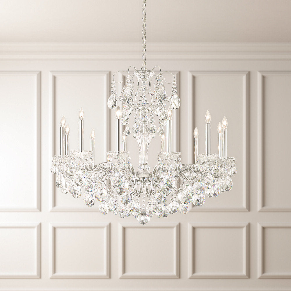 Schonbek St1849N-40H 12 Light Crystal Chandelier, Polished SilverBy Schonbek