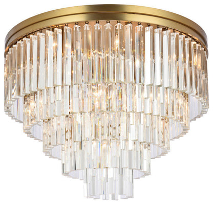 Elegant Lighting Sydney 32" Round Crystal Flush MountBy Elegant Furniture & Lighting
