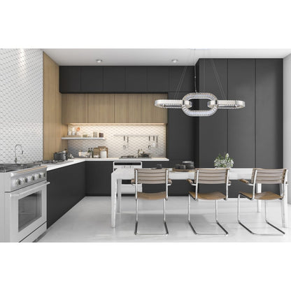 Allegri Catena 4 Light 12" Wide LED Pendant with Firenze Crystal