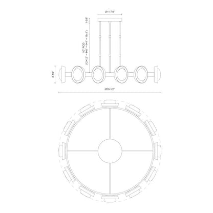 Alora Lighting Alonso 51" Wide LED Ring Chandelier