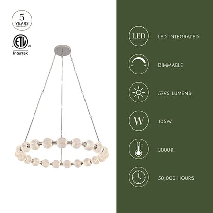 Alora Lighting Marni 42" Wide LED Ring Chandelier