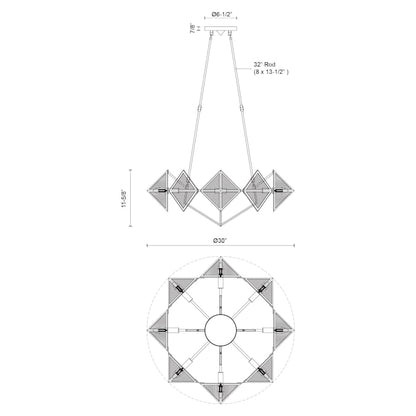 Alora Lighting Cairo 6 Light 30" Wide Chandelier