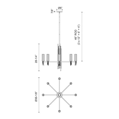 Alora Lighting Torres 2" Wide Chandelier