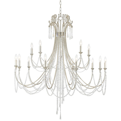 Arcadia 15 Light Antique Silver Chandelier