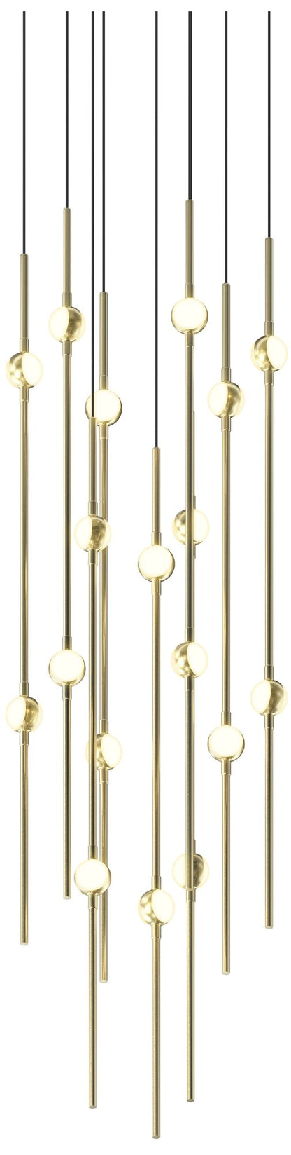 Aries 11.5"W Round Brass 2700K Long White Shade LED Pendant