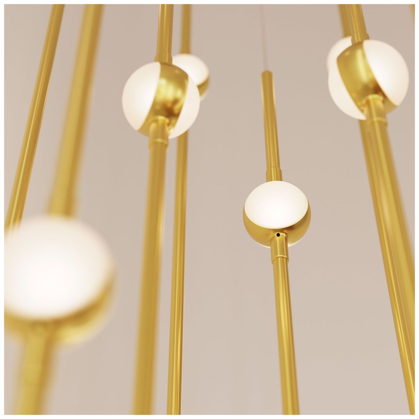 Aries 11.5"W Round Brass 2700K Long White Shade LED Pendant
