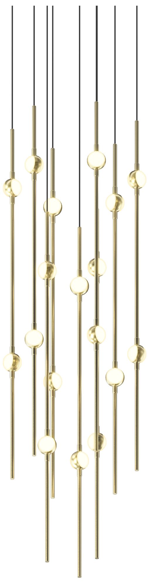 Aries 11.5"W Round Brass 3000K Short White Shade LED Pendant