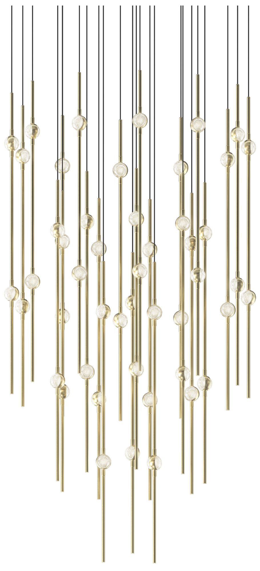 Aries 24.75"W Round Brass 3000K Short Clear Shade LED Pendant