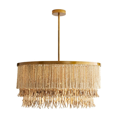 Arteriors Baja 3 Light 30" Wide Beaded Drum Chandelier
