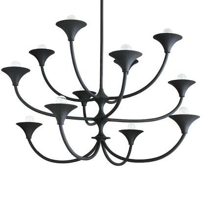 Arteriors Larkin Chandelier 12 Light 42" Wide Wrought Iron Abstract Chandelier