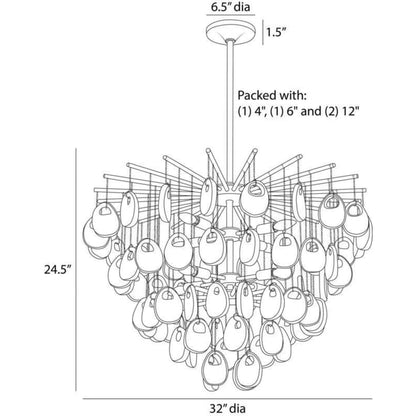 Arteriors Jacqueline 8 Light 32" Wide Waterfall Chandelier