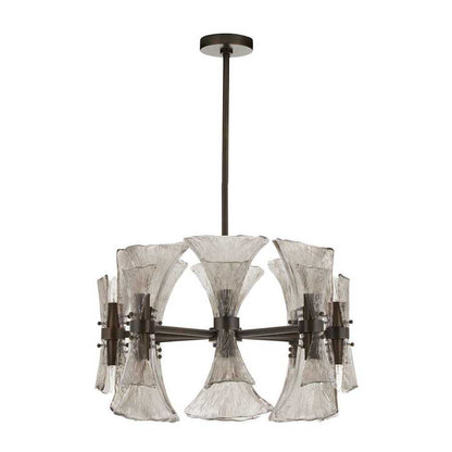 Arteriors Gwendolyn 16 Light 24" Wide Chandelier with Ribbed Glass Shades