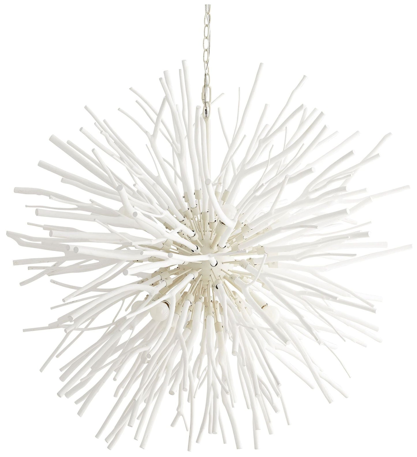 Arteriors- Finch Chandelier- 43" Whitewash Stained Wood, White