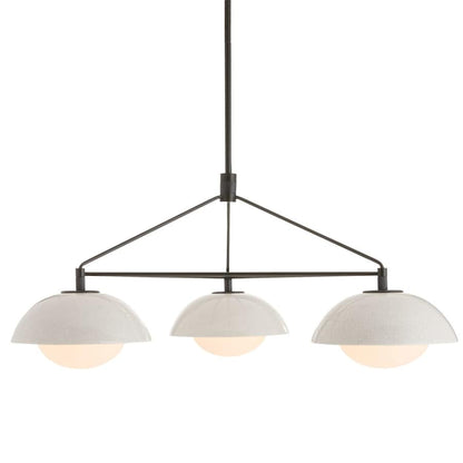 Arteriors Glaze 3 Light 38" Wide Chandelier with Ceramic and Opal Glass Shades